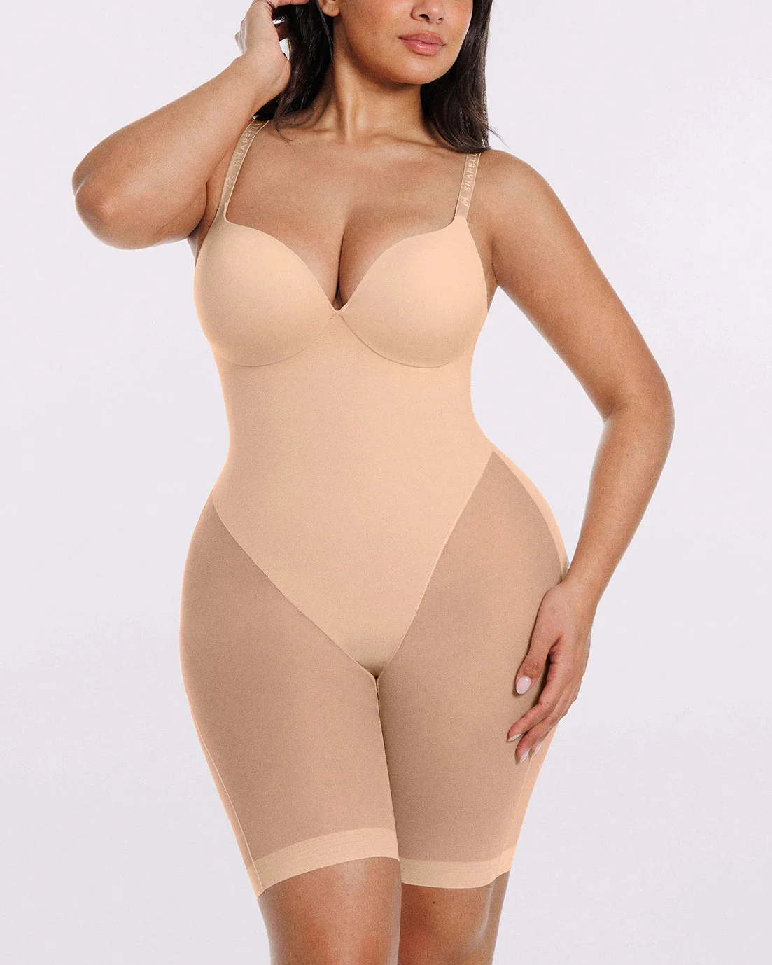 Bare Essentials™ MeshSmooth™ Low Back Mid Thigh Bodysuit - Image 9
