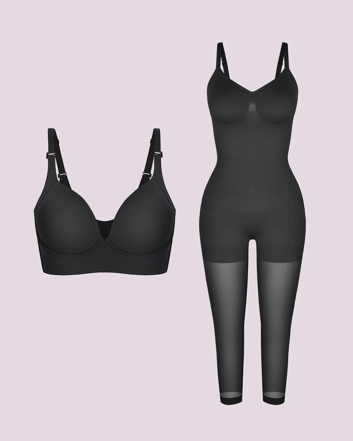 Push-Up Bra + Full Coverage Bodysuit Bundle