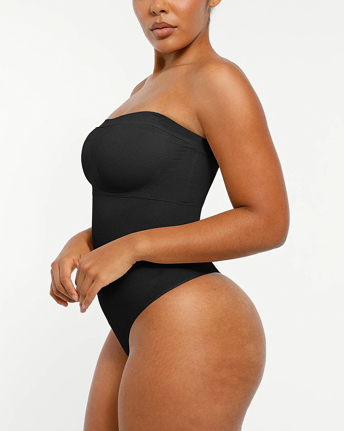 Bare Essentials™ Skin Flow Strapless Sculpt Thong Bodysuit - Image 4