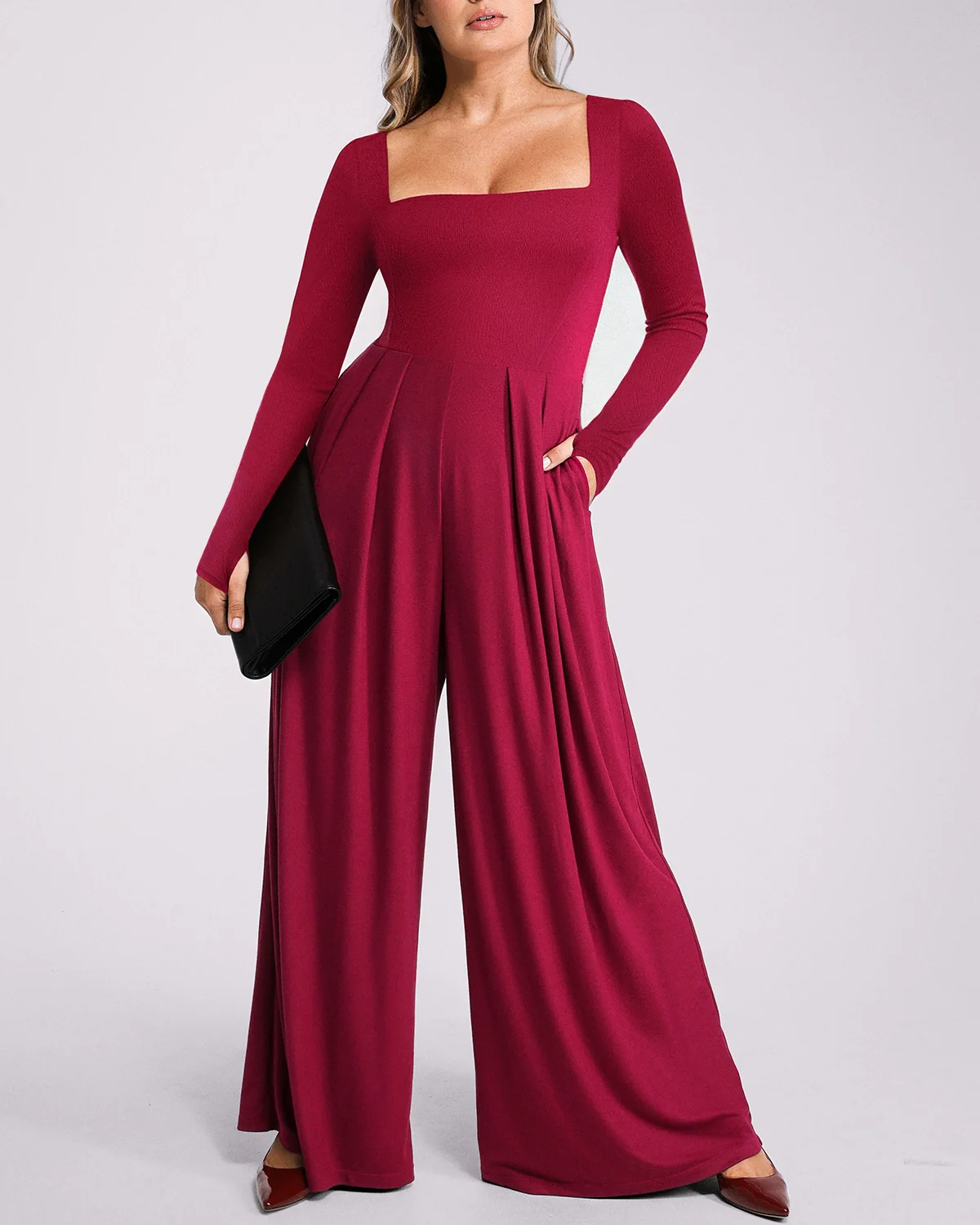 Bare Essentials™ AirSlim® Square Neckline Built-In Shaping Jumpsuit - Image 2