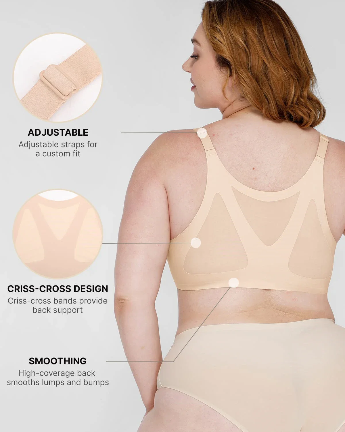 Bare Essentials™ Cream Touch™ Wireless Front-Hook Back Smooth Bra - Image 13